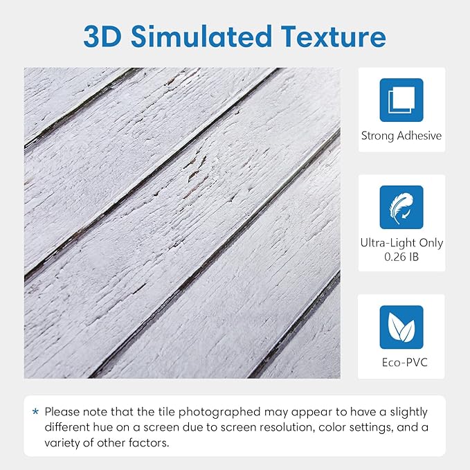 COMSTICKC 3D Faux Wood Wall Sticker, Peel and Stick Wall Covering, DIY - Image 3