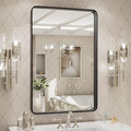 LOAAO 20X28 Inch Black Metal Framed Bathroom Mirror by LOAAO