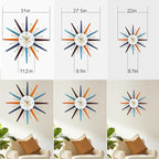Large Wall Clock 31 Inch Modern Wall Clock Starburst Mid-Century Modern Decor - Image 7