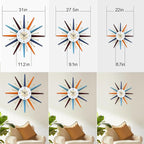 Large Wall Clock 22 Inch Modern Wall Clock Starburst Mid-Century Modern Decor - Image 5