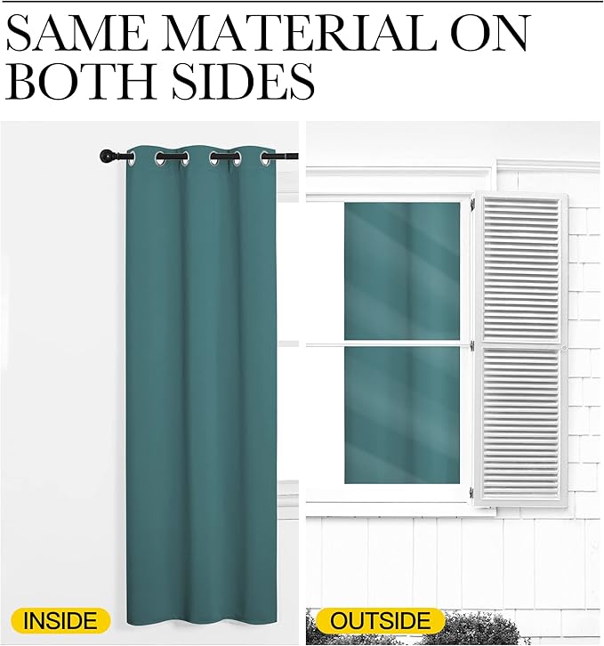 NICETOWN Sea Teal Blackout Curtains 120 inches Length - Image 5