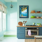 PDFI Mediterranean Window View Wall Art Coastal Lemon Tree Canvas Prints Blue - Image 3