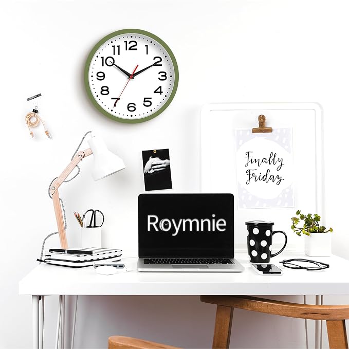 Roymnie Wall Clock Silent Non-Ticking Modern Clock Battery Operated 8 Inch - Image 4