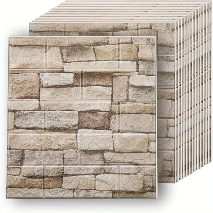 40 PCS 3D Wall Panels Peel and Stick Faux Foam 15"*13.7" White Brick Wallpaper by Umedol