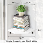Alsonerbay Corner Wall Shelf Set of 3 Corner Shelf Wall Mount, Solid Wood - Image 3
