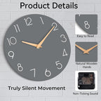 cicininc Wall Clock, Decorative Battery Operated Wall Clocks - Image 8