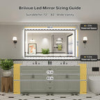 66x36 Inch LED Bathroom Mirror - Image 2