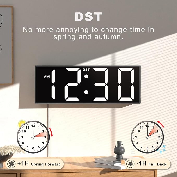 JALL 12'' Large Digital Wall Clock, Big LED Number Dispaly, Night Light - Image 5