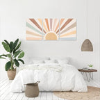 Boho Sun Wall Art Set of 3, Framed Canvas Wall Art Rainbow Sun Rising on the - Image 5