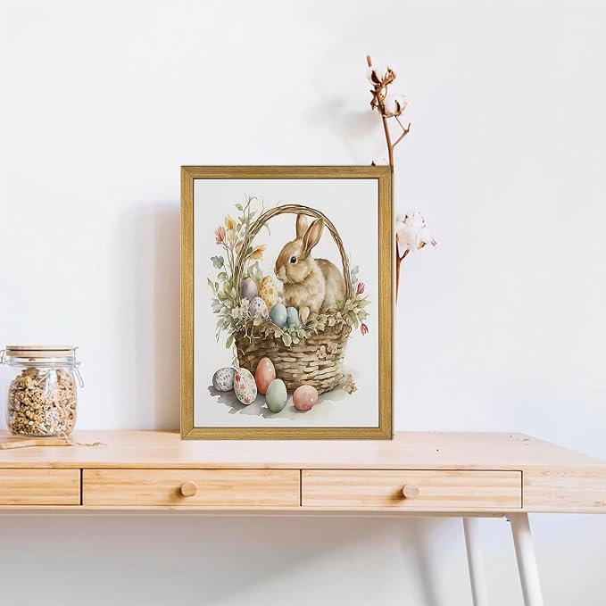 Easter Bunny Wall Art, Vintage Easter Bunny Eggs Poster Print Wall Decor - Image 4