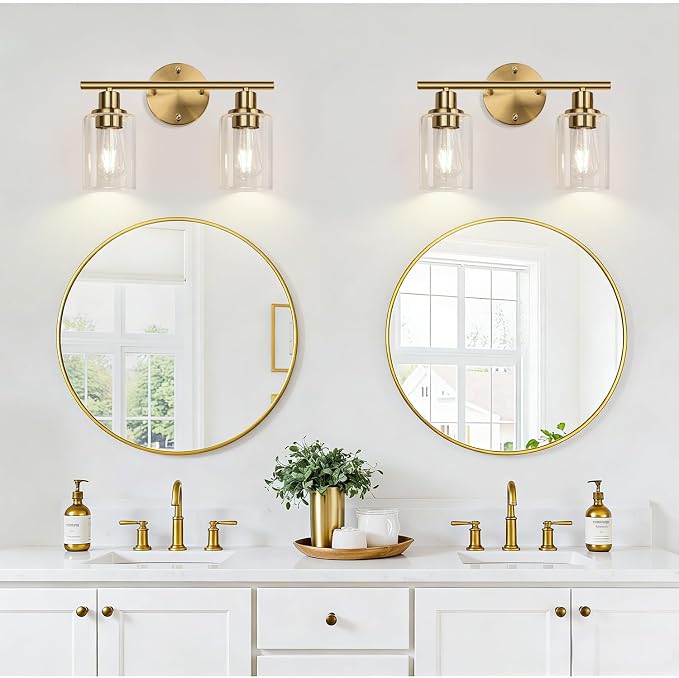 Zarbitta 2-Light Bathroom Light Fixtures, Brushed Gold Vanity Light, Modern - Image 7