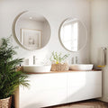 Sunniry 2 Pack 20 inch White Round Mirror by Sunniry