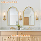Wall Sconces Set of Two, Brushed Gold Bathroom Sconces - Image 3