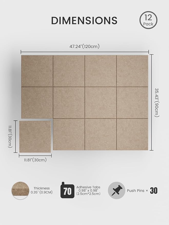 Bumusty Large Cork Board 48" x 36" Alternative - Image 2