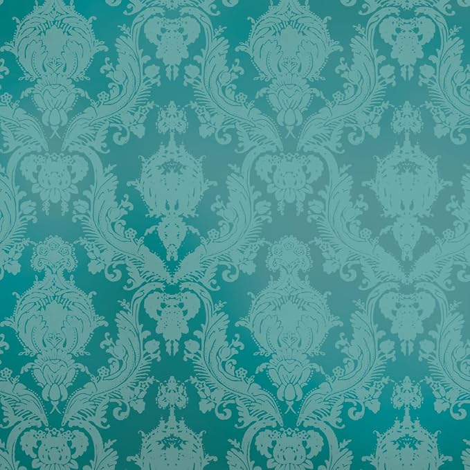 Tempaper Textured Metallic Teal Green Damsel Removable Peel and Stick Damask by TempaperCo