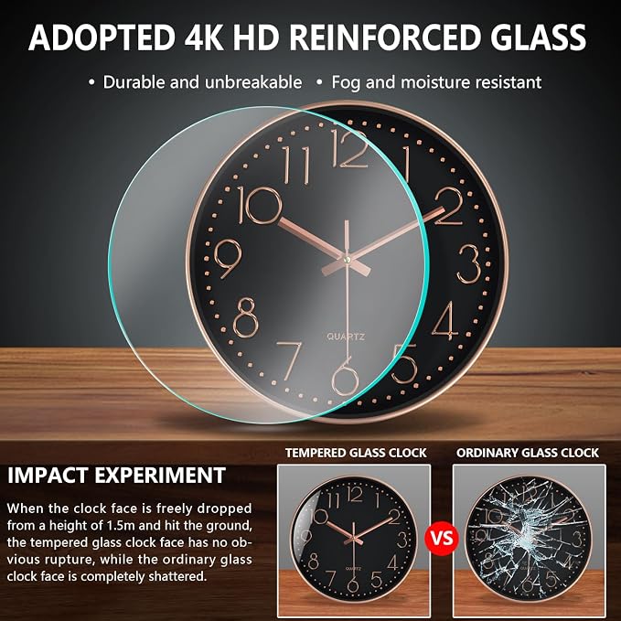 Silent Wall Clocks Battery Operated 8 Inch, Analog Wall Clock - Image 5