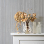 Tempaper Textured Metallic Silver Faux Grasscloth Removable Peel and Stick - Image 2