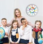 XFM Kids Wall Clock12 Inch Silent Non Ticking Kids Teaching Clocks Battery - Image 3
