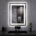 LED Mirror, 20x28 Inch Gradient Front and Backlit LED Bathroom Mirror, 3 Colors by VanPokins-GlobalHighEndLEDBathroomMirrorBrand