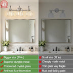3-Light Bathroom Light Fixtures, Brushed Nickel Wall Lights - Image 4