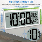 WallarGe Backlight Digital Wall Clock Battery Operated - - Image 8
