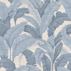 Tempaper Textured Blue Layered Palm Faux Grasscloth Removable Peel and Stick by TempaperCo