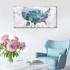 Map of The United States Wall Decor Map Canvas Wall Art - Image 4