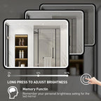 43X36 Inch Black LED Bathroom Mirror - Image 4