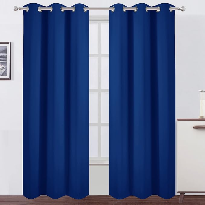 LEMOMO Blackout Curtains 38 x 84 inch/Royal Blue Curtains Set of 2 by Lemomo