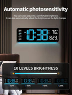 MASHI Digital Wall Clock, Auto-Dimming Wall Clock - Image 4
