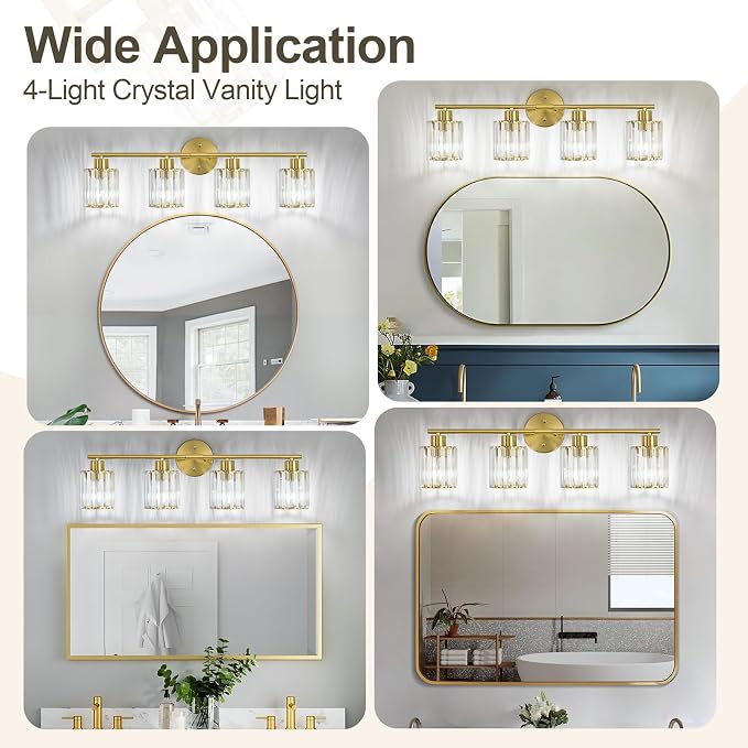 Crystal Bathroom Light Fixtures, Bathroom Lighting Fixtures Over Mirror - Image 6