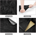 YENHOME Black Velvet Textured Peel and Stick Wallpaper Vintage Crinkle Velvet - Image 6