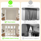 AJAZZ Blackout Accordion Door Curtain 98"x78" Cream White - Image 2
