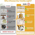 4-Light Bathroom Light Fixtures, Vintage Bathroom Vanity Lighting Fixtures Over - Image 2
