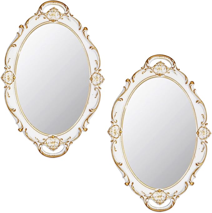 Eaoundm 14.5 x 10 inchs Oval Antique Decorative Wall Mirror Vintage Hanging by Eaoundm