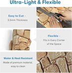 COMSTICKC 3D Faux Stone Wall Panel Peel and Stick Wall Covering, Ultra-Light - Image 5