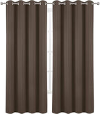 LEMOMO Chocolate Brown Thermal Blackout Curtains/52 x 108 Inch/Set of 2 Panels - Image 2