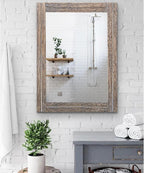 AAZZKANG Mirror with Wood Framed Rectangle Rustic Wall Mirrors Decor Large - Image 4