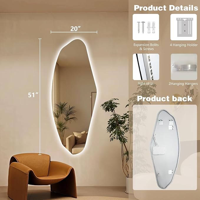 Led Mirror Full Length, Frameless Long Mirrors - Image 4