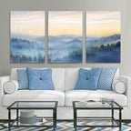 YJYart Foggy Forest Canvas Wall Art Landscape Mountain Wall Art - Image 5