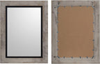 YOSHOOT Rustic Wooden Framed Wall Mirror, Natural Wood and Iron Bathroom Vanity - Image 7