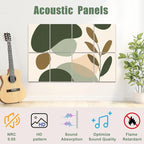8 Pack Art Acoustic Panels Sound Absorbing Boho Botanical Leaf Orange Green - Image 3