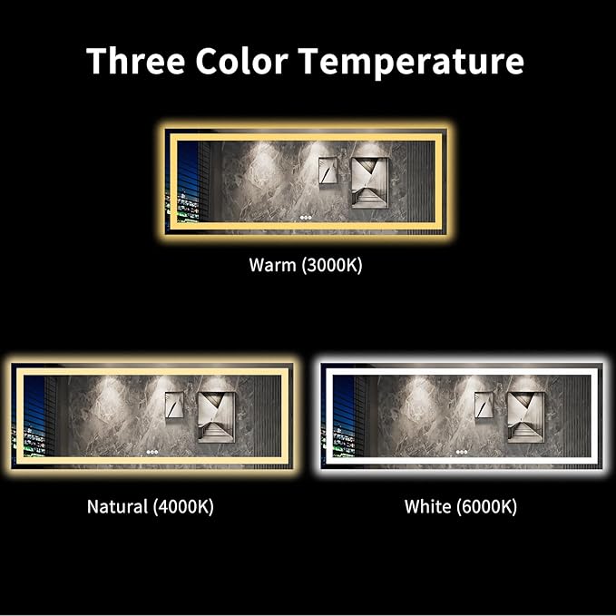 LOAAO 96X36 LED Bathroom Mirror - Image 5