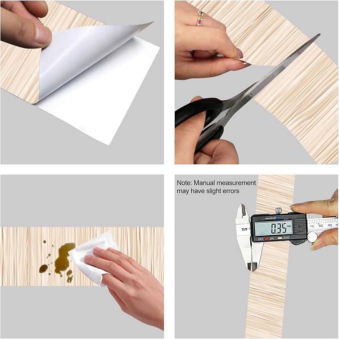 HOMETITUTE Wallpaper Border Peel and Stick Wall Border Beige Bamboo Texture - Image 8