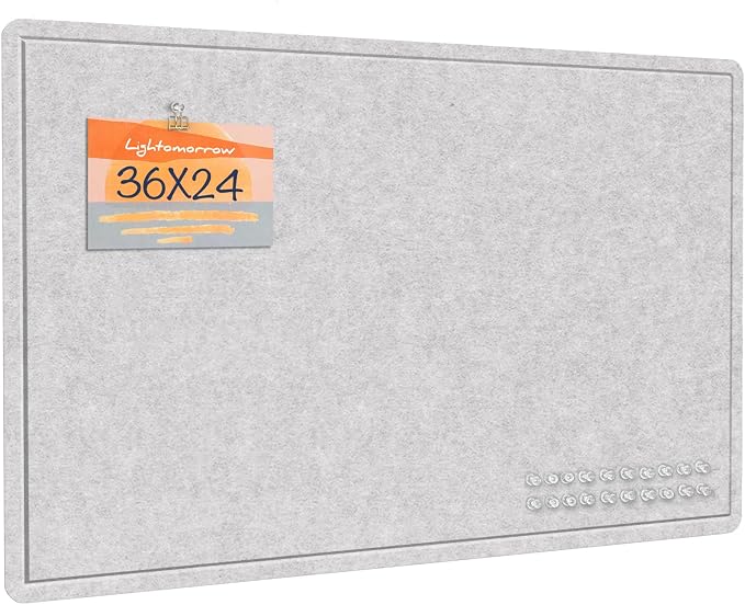 Lightomorrow Bulletin Board, 36 x 24 inches Felt Board by Lightomorrow