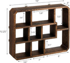 Frcctre Rustic Shadow Box Display Shelf, 9 Compartments Wood Hanging Display - Image 3