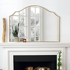 Besdomus Gold Scalloped Wall Mirror: 40"x29" Large Modern Minimalist Bathroom - Image 8