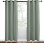 NICETOWN Greyish Green Room Darkening Curtains - Image 2