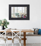 Black Rectangular Vintage Rustic Wood Framed Large Mirror - Image 2