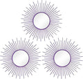 3 Pack Metal Mirrors for Wall Sunburst Wall Mirrors Home Décor Decorative by Uaussi